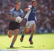 28 September 2003; Brendan Phelan, Dublin in action against Craig Rogers, Laois. All-Ireland Minor Football Championship Final, Dublin v Laois, Croke Park, Dublin. Picture credit; Ray McManus / SPORTSFILE *EDI*