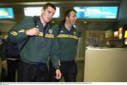 19 October 2003; Graham Canty and Colin Corkery on their arrival at Perth International Airport, Perth, Western Australia, Australia. Picture credit; Ray McManus / SPORTSFILE *EDI*