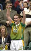 5 October 2003; Donegal captain Debbie Lee Fox celebrates victory over Kildare. TG4 Ladies All-Ireland Junior Football Championship Final, Kildare v Donegal, Croke Park, Dublin. Picture credit; Damien Eagers / SPORTSFILE *EDI*
