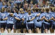 5 October 2003; Dublin manager, Mick Bohan speaks to his players before the match. TG4 Ladies All-Ireland Senior Football Championship Final, Mayo v Dublin, Croke Park, Dublin. Picture credit; Damien Eagers / SPORTSFILE *EDI*