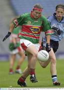 5 October 2003; Michelle McGing, Mayo, in action against Dublin's Niamh Hurley. TG4 Ladies All-Ireland Senior Football Championship Final, Mayo v Dublin, Croke ark, Dublin. Picture credit; Damien Eagers / SPORTSFILE *EDI*