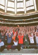 28 September 2003; Armagh supporters take part in the Mexican wave. Bank of Ireland All-Ireland Senior Football Championship Final, Armagh v Tyrone, Croke Park, Dublin. Picture credit; Brendan Moran / SPORTSFILE