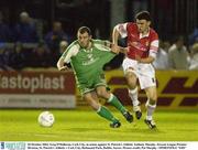 20 October 2003; Greg O'Halloran, Cork City, in action against St. Patrick's Athletic Anthony Murphy. Eircom League Premier Division, St. Patrick's Athletic v Cork City, Richmond Park, Dublin. Soccer. Picture credit; Pat Murphy / SPORTSFILE *EDI*