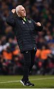 26 March 2019; Republic of Ireland manager Mick McCarthy celebrates following the UEFA EURO2020 Group D qualifying match between Republic of Ireland and Georgia at the Aviva Stadium, Lansdowne Road, in Dublin. Photo by Harry Murphy/Sportsfile