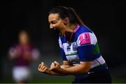 26 March 2019; Nicole Carroll of Suttonians celebrates at the final whistle of the Bank of Ireland Leinster Rugby Women’s Division 1 Cup Final match between Suttonians RFC and Tullow RFC at Naas RFC in Naas, Kildare. Photo by Ramsey Cardy/Sportsfile