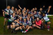 26 March 2019; The Suttonians team celebrate following the Bank of Ireland Leinster Rugby Women’s Division 1 Cup Final match between Suttonians RFC and Tullow RFC at Naas RFC in Naas, Kildare. Photo by Ramsey Cardy/Sportsfile
