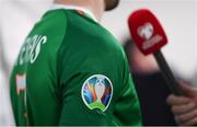 26 March 2019; A detailed view of the match shirt inscriptions following the UEFA EURO2020 Group D qualifying match between Republic of Ireland and Georgia at the Aviva Stadium, Lansdowne Road in Dublin. Photo by Stephen McCarthy/Sportsfile
