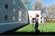 28 March 2019; St Aidan's SNS, in conjunction with the Lauritzen foundation, opened their state of the art hurling wall on the school grounds today. St Aidan's SNS strive to improve physical fitness and participation in Gaelic games amongst its pupils as well as building upon existing relationships within the community and the local GAA club in Tallaght, St Marks. A general view of a hurling demonstation by pupils during the St Aidan's SNS hurling wall opening ceremony at St Aidans Senior National School in Tallaght, Dublin. Photo by Sam Barnes/Sportsfile