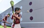 28 March 2019; St Aidan's SNS, in conjunction with the Lauritzen foundation, opened their state of the art hurling wall on the school grounds today. St Aidan's SNS strive to improve physical fitness and participation in Gaelic games amongst its pupils as well as building upon existing relationships within the community and the local GAA club in Tallaght, St Marks. In attendance at the launch is Zara Quirke, aged 10 at the St Aidan's SNS hurling wall opening ceremony at St Aidans Senior National School in Tallaght, Dublin. Photo by Sam Barnes/Sportsfile