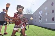 28 March 2019; St Aidan's SNS, in conjunction with the Lauritzen foundation, opened their state of the art hurling wall on the school grounds today. St Aidan's SNS strive to improve physical fitness and participation in Gaelic games amongst its pupils as well as building upon existing relationships within the community and the local GAA club in Tallaght, St Marks. In attendance at the launch is Zuriel Chucks, aged 11,  at the St Aidan's SNS hurling wall opening ceremony at St Aidans Senior National School in Tallaght, Dublin. Photo by Sam Barnes/Sportsfile