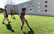 28 March 2019; St Aidan's SNS, in conjunction with the Lauritzen foundation, opened their state of the art hurling wall on the school grounds today. St Aidan's SNS strive to improve physical fitness and participation in Gaelic games amongst its pupils as well as building upon existing relationships within the community and the local GAA club in Tallaght, St Marks. In attendance at the launch is Zuriel Chucks, aged 11,  at the St Aidan's SNS hurling wall opening ceremony at St Aidans Senior National School in Tallaght, Dublin. Photo by Sam Barnes/Sportsfile