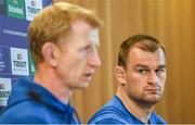 29 March 2019; Head coach Leo Cullen, left, and Rhys Ruddock during a Leinster Rugby press conference at the Aviva Stadium in Dublin. Photo by Ramsey Cardy/Sportsfile