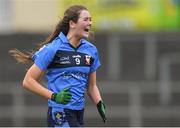 29 March 2019; Abigail Rafferty of St Patrick's celebrates after the Lidl All Ireland Post Primary School Senior ‘B’ Championship Final match between Coláiste Bhaile Chláir, Claregalway, Co Galway, and St Patrick's Academy, Dungannon, Co Tyrone, at Páirc Seán Mac Diarmada in Carrick-on-Shannon, Leitrim. Photo by Piaras Ó Mídheach/Sportsfile