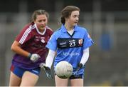 29 March 2019; Lauren Rushe of St Patrick's in action against Chellene Trill of Coláiste Bhaile Chláir during the Lidl All Ireland Post Primary School Senior ‘B’ Championship Final match between Coláiste Bhaile Chláir, Claregalway, Co Galway, and St Patrick's Academy, Dungannon, Co Tyrone, at Páirc Seán Mac Diarmada in Carrick-on-Shannon, Leitrim. Photo by Piaras Ó Mídheach/Sportsfile