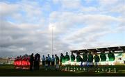 24 March 2019; Both teams line up ahead of the UEFA European U21 Championship Qualifier Group 1 match between Republic of Ireland and Luxembourg in Tallaght Stadium in Dublin. Photo by Eóin Noonan/Sportsfile
