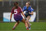 29 March 2019; Alanah Donnelly of St Patrick's in action against Shannon O'Connell of Coláiste Bhaile Chláir during the Lidl All Ireland Post Primary School Senior ‘B’ Championship Final match between Coláiste Bhaile Chláir, Claregalway, Co Galway, and St Patrick's Academy, Dungannon, Co Tyrone, at Páirc Seán Mac Diarmada in Carrick-on-Shannon, Leitrim. Photo by Piaras Ó Mídheach/Sportsfile