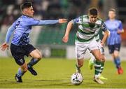 29 March 2019; Dylan Watts of Shamrock Rovers in action against Dan Tobin of UCD during the SSE Airtricity League Premier Division match between Shamrock Rovers and UCD at Tallaght Stadium in Dublin. Photo by Eóin Noonan/Sportsfile
