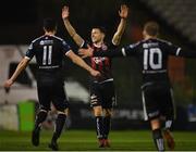 29 March 2019; Keith Buckley of Bohemians, centre, celebrates after scoring his side's first goal during the SSE Airtricity League Premier Division match between Bohemians and St Patrick's Athletic at Dalymount Park in Dublin. Photo by Seb Daly/Sportsfile