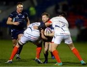 29 March 2019; Kieran Marmion of Connacht is tackled by James Phillips and Rob Webber of Sale during the Heineken Challenge Cup Quarter-Final match between Sale Sharks and Connacht at AJ Bell Stadium in Salford, England. Photo by Philip Oldham/Sportsfile