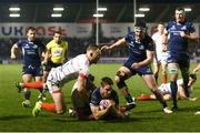 29 March 2019; Kyle Godwin of Connacht scores a try during the Heineken Challenge Cup Quarter-Final match between Sale Sharks and Connacht at AJ Bell Stadium in Salford, England. Photo by Philip Oldham/Sportsfile