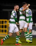 29 March 2019; Jack Byrne of Shamrock Rovers celebrates after scoring his side's second goal during the SSE Airtricity League Premier Division match between Shamrock Rovers and UCD at Tallaght Stadium in Dublin. Photo by Eóin Noonan/Sportsfile