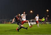 29 March 2019; Derek Pender of Bohemians in action against James Doona of St Patrick's Athletic during the SSE Airtricity League Premier Division match between Bohemians and St Patrick's Athletic at Dalymount Park in Dublin. Photo by Seb Daly/Sportsfile