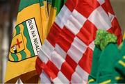 30 March 2019; Flags of Donegal and Derry on sale before the Allianz Football League Division 4 Final between Derry and Leitrim at Croke Park in Dublin. Photo by Ray McManus/Sportsfile