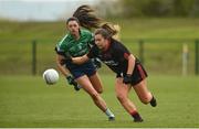 30 March 2019; Sadhbh Hallinan of Loreto, Clonmel in action against Sarah Larkin of Scoil Chríost Rí, Portlaoise during the Lidl All-Ireland Post-Primary Schools Senior A Final match between Loreto, Clonmel, and Scoil Chríost Rí, Portlaoise, at John Locke Park in Callan, Co Kilkenny. Photo by Diarmuid Greene/Sportsfile