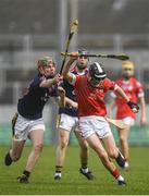 30 March 2019; Alex Connaire of St Raphael's College Loughrea in action against Michael Doyle of Castlecomer Community School during the Masita GAA All-Ireland Hurling Post Primary Schools Paddy Buggy Cup Final match between St. Raphael's College Loughrea and Castlecomer CS in Bord na Móna O'Connor Park in Tullamore, Offaly. Photo by Harry Murphy/Sportsfile