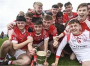 30 March 2019; St. Raphael's College Loughrea players celebrate with the trophy following the Masita GAA All-Ireland Hurling Post Primary Schools Paddy Buggy Cup Final match between St. Raphael's College Loughrea and Castlecomer CS in Bord na Móna O'Connor Park in Tullamore, Offaly. Photo by Harry Murphy/Sportsfile