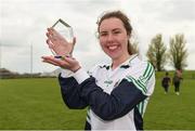 30 March 2019; Lidl Player of the Match Aoife conlon-Hyland of Scoil Chríost Rí, Portlaoise, with her award after the Lidl All-Ireland Post-Primary Schools Senior A Final match between Loreto, Clonmel, and Scoil Chríost Rí, Portlaoise, at John Locke Park in Callan, Co Kilkenny. Photo by Diarmuid Greene/Sportsfile