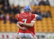 30 March 2019; Shane Morgan, right, and Keith Dervan of St Raphael's College Loughrea celebrate following the Masita GAA All-Ireland Hurling Post Primary Schools Paddy Buggy Cup Final match between St. Raphael's College Loughrea and Castlecomer CS in Bord na Móna O'Connor Park in Tullamore, Offaly. Photo by Harry Murphy/Sportsfile