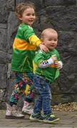 30 March 2019; Leitrim supporters Lilly Rose Gill, four years, and her brother Rowan, 1 and 1/2 from Carrick on Shannon before the Allianz Football League Division 4 Final between Derry and Leitrim at Croke Park in Dublin. Photo by Ray McManus/Sportsfile