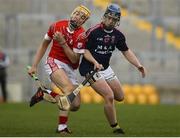 30 March 2019; Adam Nolan of St Raphael's College Loughrea in action against Jack Buggy of Castlecomer Community School during the Masita GAA All-Ireland Hurling Post Primary Schools Paddy Buggy Cup Final match between St. Raphael's College Loughrea and Castlecomer CS in Bord na Móna O'Connor Park in Tullamore, Offaly. Photo by Harry Murphy/Sportsfile