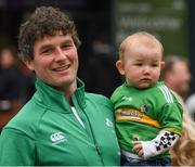 30 March 2019; Leitrim supporters Rowan Gill, 1 and 1/2 from Carrick on Shannon and his dad Junior before the Allianz Football League Division 4 Final between Derry and Leitrim at Croke Park in Dublin. Photo by Ray McManus/Sportsfile