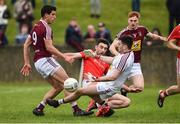 30 March 2019; James Califf of Louth has his shot saved by Eoin Carberry of Westmeath during the Allianz Football League Roinn 3 Round 6 match between Louth and Westmeath at the Gaelic Grounds in Drogheda, Louth.   Photo by Oliver McVeigh/Sportsfile