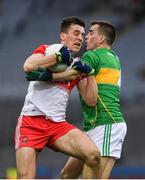 30 March 2019; Shane McGuigan of Derry in action against Paddy Maguire of Leitrim during the Allianz Football League Division 4 Final between Derry and Leitrim at Croke Park in Dublin. Photo by Ray McManus/Sportsfile