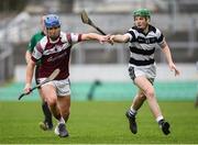 30 March 2019; Shane Quirke of Presentation College Athenry in action against Eoin Cody of St. Kieran's College during the Masita GAA All-Ireland Hurling Post Primary Schools Croke Cup Final between St. Kieran's College and Presentation College Athenry at O'Connor Park in Tullamore, Offaly. Photo by Harry Murphy/Sportsfile