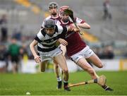 30 March 2019; Cian Kenny of St. Kieran's College in action against Jason Reilly of Presentation College Athenry during the Masita GAA All-Ireland Hurling Post Primary Schools Croke Cup Final between St. Kieran's College and Presentation College Athenry at O'Connor Park in Tullamore, Offaly. Photo by Harry Murphy/Sportsfile