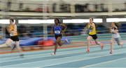 30 March 2019; Maria Olufunmilayo of Longford A.C., Co. Longford, competing in the Girls Under 15 60m event during Day 1 of the Irish Life Health National Juvenile Indoor Championships at AIT in Athlone, Co Westmeath. Photo by Sam Barnes/Sportsfile