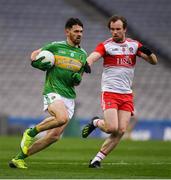 30 March 2019; Mark Plunkett of Leitrim in action against Pádraig Cassidy of Derry during the Allianz Football League Division 4 Final between Derry and Leitrim at Croke Park in Dublin. Photo by Ray McManus/Sportsfile