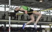 30 March 2019; Aoife  O'Sullivan of Liscarroll A.C., Co. Cork, competing in the Girls Under 17 High Jump event during Day 1 of the Irish Life Health National Juvenile Indoor Championships at AIT in Athlone, Co Westmeath. Photo by Sam Barnes/Sportsfile