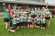 30 March 2019; Naas players celebrate after the Leinster Rugby Girls 18s Girls Plate Final match between Naas and Tullow at Navan RFC in Navan, Co Meath. Photo by Matt Browne/Sportsfile