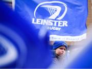 30 March 2019; A young Leinster supporter awaits the arrival of the team prior to the Heineken Champions Cup Quarter-Final between Leinster and Ulster at the Aviva Stadium in Dublin. Photo by Stephen McCarthy/Sportsfile