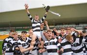 30 March 2019; Conor Murphy of St. Kieran's College lifts the trophy with team-mates following the Masita GAA All-Ireland Hurling Post Primary Schools Croke Cup Final between St. Kieran's College and Presentation College Athenry at O'Connor Park in Tullamore, Offaly. Photo by Harry Murphy/Sportsfile
