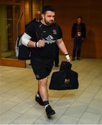 30 March 2019; Marty Moore of Ulster arrives ahead of the Heineken Champions Cup Quarter-Final between Leinster and Ulster at the Aviva Stadium in Dublin. Photo by Ramsey Cardy/Sportsfile