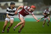 30 March 2019; TJ Brennan of Presentation College Athenry in action against Darragh O'Keefe of St. Kieran's College during the Masita GAA All-Ireland Hurling Post Primary Schools Croke Cup Final between St. Kieran's College and Presentation College Athenry at O'Connor Park in Tullamore, Offaly. Photo by Harry Murphy/Sportsfile