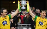30 March 2019; Donegal joint captains Michael Murphy, left, and Hugh Mcfadden lift the cup after the Allianz Football League Division 2 Final match between Meath and Donegal at Croke Park in Dublin. Photo by Ray McManus/Sportsfile