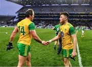 30 March 2019; Michael Murphy and Niall O'Donnell of Donegal after the Allianz Football League Division 2 Final match between Meath and Donegal at Croke Park in Dublin. Photo by Ray McManus/Sportsfile