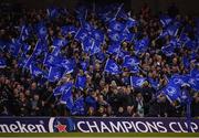 30 March 2019; Leinster supporters celebrate a try during the Heineken Champions Cup Quarter-Final between Leinster and Ulster at the Aviva Stadium in Dublin. Photo by Stephen McCarthy/Sportsfile